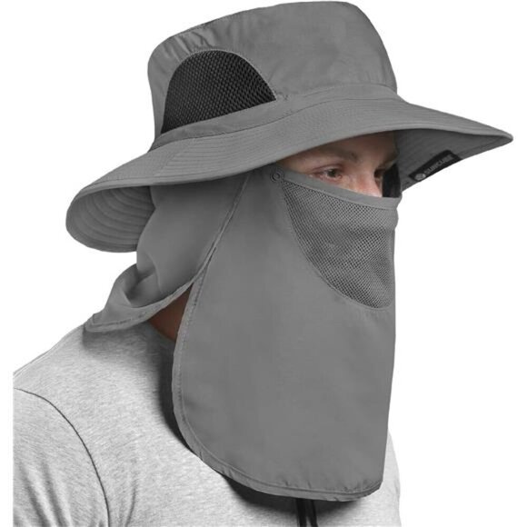 Fishing Hat for Men with UV Sun Protection Wide Brim, Face Cover, Neck Flap - Picture 2 of 7